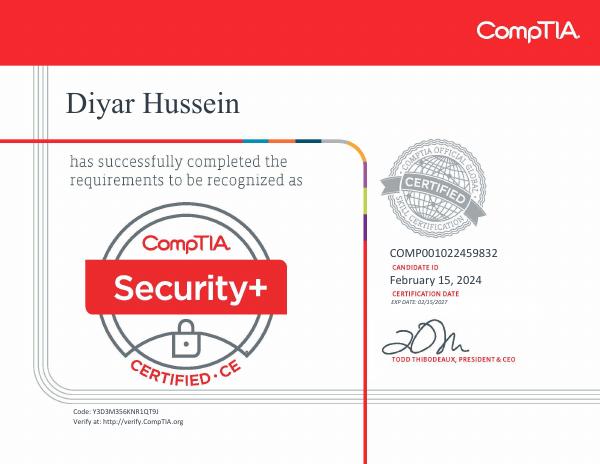 CompTIA Security+ certificate preview