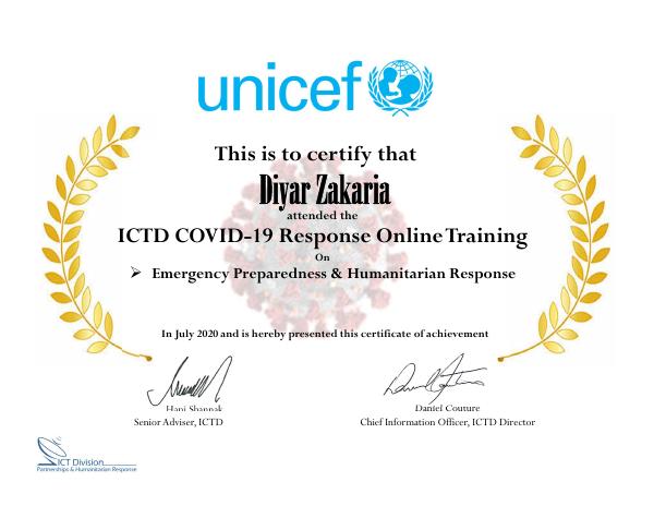 ICTD COVID-19 Response: Emergency Preparedness & Humanitarian Response certificate preview